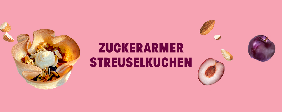 Zuckerarmer Streuselkuchen